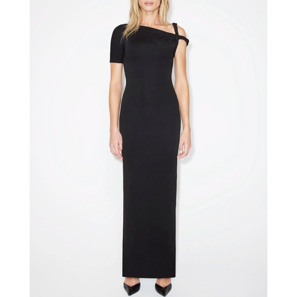 NWOT KHY Sueded Stretch Twist Maxi Dress in Black